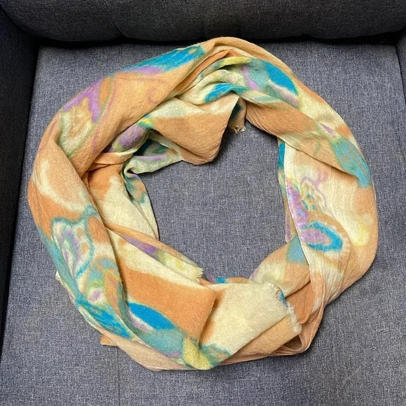 Anthropologie Fluttery Papillon Wool Fringe Scarf - Picture 5 of 10